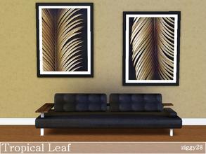 Sims 3 — Tropical Leaf by ziggy28 — Tropical Leaf. A set of two paintings with a tropical leave theme. Recolourable