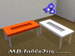 Sims 3 — MB-TableIris by matomibotaki — MB-TableIris, modern dining table with cutout in the middle and 3 extra slots for