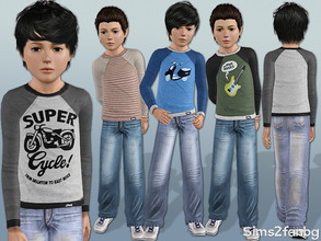 Sims 3 — 302 - Child casual set by sims2fanbg — .:302 - Child casual set:. Items in this Set: Top in 3