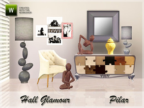 Sims 3 — Hall Glamour by Pilar — A set of objects, individually original