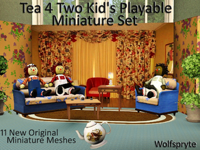 Sims 3 — Tea For Two Kid's Playable Miniatures TSRAA by wolfspryte — Hello again! Today I bring you a set for the kids,
