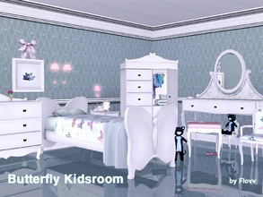 Sims 3 — Butterfly Kidsroom by Flovv — A pretty, modern, butterfly themed room for girls. You can find many new items in
