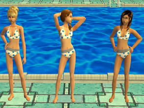 Sims 2 — Teen Polka Dot Bikini Set - blue by zaligelover2 — Swimwear for TF.