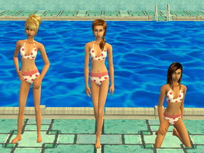 Sims 2 — Teen Polka Dot Bikini Set - pink by zaligelover2 — Swimwear for TF.