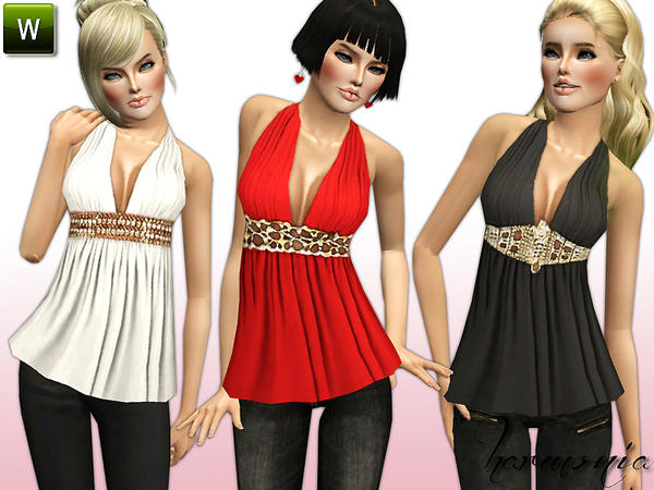Sims 3 — Harmonia Set 121 by Harmonia — Party Perfection Set No accessories necessary. Drapey and dramatic, it goes from