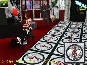 Sims 3 — Floor_ tile_ medallion_ gclef by ldanti2 — G clef marble floor tile for your music room, 4 channel color pallet