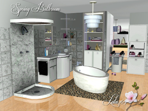 Sims 3 — Spring Bathroom by Lulu265 — Spring is almost here. Time for a bathroom makeover. This bathroom can either be