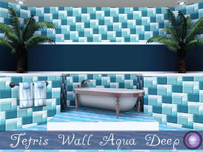 Sims 3 — Tetris Aqua Deep Bermuda by D2Diamond — Tetris design is recolorable in four parts. Center comes in two colors