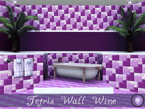 Sims 3 — Tetris Wall Wine Berry Orchid by D2Diamond — Tetris design is recolorable in four parts. Center comes in two
