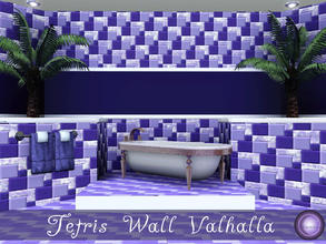Sims 3 — Tetris Wall Valhalla Lilac Bush by D2Diamond — Tetris design is recolorable in four parts. Center comes in two