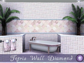 Sims 3 — Tetris Wall Full by D2Diamond — Tetris design is recolorable in three parts. The Tetris design, the center, and