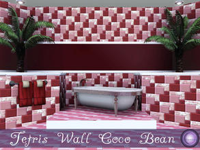 Sims 3 — Tetris Wall Apple Blossom Coca Bean by D2Diamond — Tetris design is recolorable in four parts. Center comes in