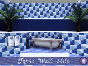 Sims 3 — Tetris Wall Chetwode Nile by D2Diamond — Tetris design is recolorable in four parts. Center comes in two colors