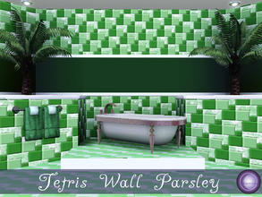 Sims 3 — Tetris Wall Feijoa Parsley by D2Diamond — Tetris design is recolorable in four parts. Center comes in two colors