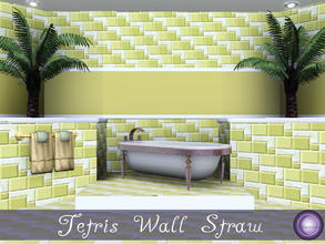 Sims 3 — Tetris Straw Thatch by D2Diamond — Tetris design is recolorable in four parts. Center comes in two colors