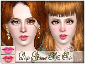 Sims 3 — Lip Gloss N13 Set by TsminhSims — New Lip Gloss for your Sims. Just a little glitter and shine - Four Recolor