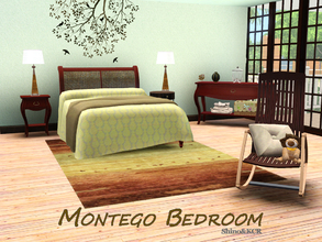 Sims 3 — Montego Bedroom by ShinoKCR — This Bedroom is inspired by Potterybarn. The 2 Sidetables and the Doublebed can be