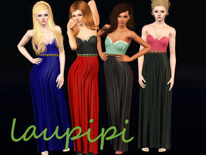 Sims 3 — For You Baby Maxi Dress by laupipi2 — New long embellished dress with two recolorable channels and an