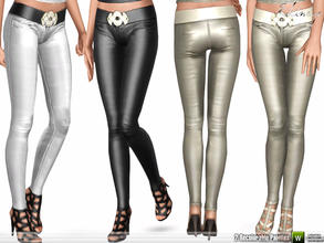 Sims 3 — Leather Pants - S106 by ekinege — Leather pants with belt. Classic five-pocket styling. 2 recolorable parts.