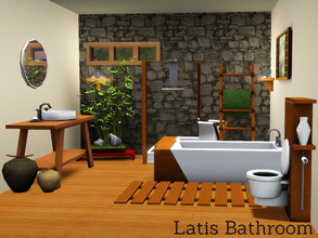 Sims 3 — Latis Bathroom by Angela — Latis bathroom, with a little asian sent to it. set contains: animated tub, shower,