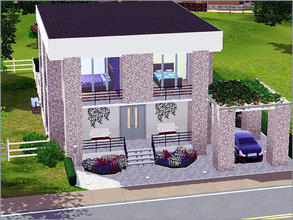 Sims 3 — Modern Red Dawn by Seraphi by Seraphi — This is a modern family home with a stable, tackroom and decent sized