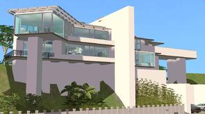 Sims 2 — Modern white cliffside home by RamboRocky90 — New ultramodern style house, with 3 bedrooms, 3 bathrooms, and 2