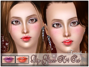 Sims 3 — Lip Gloss N14 Set by TsminhSims — A New Lip Gloss Set for your Sims. - Without teeth ver: 3 recolor chanels -