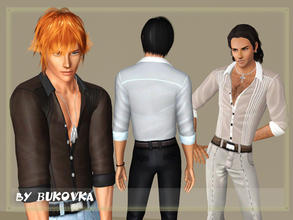 Sims 3 — Shirt with tucks Latino by bukovka — Shirt for men and a young adulthood of a thin fabric with tucks. Three