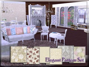 Sims 3 — V | Elegant Pattern Set by vidia — Elegant Pattern Set includes 7 patterns. You can find these patterns in