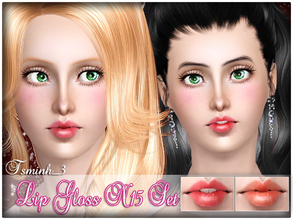 Sims 3 — Lip Gloss N15 Set by TsminhSims — A New Lip Gloss Set for your Sims. - Without teeth ver: 4 recolor chanels -
