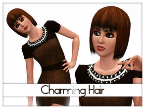 Sims 3 — Charming Hair by Kiolometro — Short hair with long bangs. EA highlights
