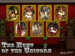 Sims 3 — The Hunt of the Unicorn by florie1977 — The Hunt of the Unicorn Tapistiry set. All 7 plus 2 edits.
