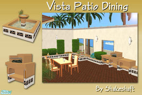 Sims 2 — Vista Patio - Dining by Shakeshaft — A patio dining set to compliment my Vista Patio Set, set comprises of