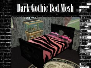 Sims 2 — Dark Gothic Mesh by staceylynmay2 — Dark black wood with a curvy plus bedframe for the gothic sims, or just for