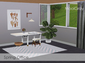 Sims 3 — Spring Office by MooiGray — A modern office needs a graphic print, a solid foundation desk, and a few fun