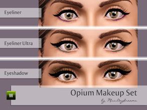 Sims 3 — Opium Makeup Set by MissDaydreams — Opium Makeup Set includes 2 double-colour eyeliners and a tri-colour