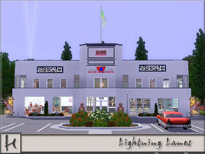 Sims 3 — Lightning Lanes by hatshepsut — Welcome back to the age of jive with this 1950s themed bowling alley. The