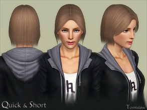 Sims 3 — Hair ~ Quick & Short by Tomislaw — New hairstyle for Your Fem Simmies. :) Enough low - polygonal hair for