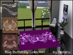 Sims 3 — Rug Butterfly collection by Neferu2 — Butterfly is a collection of 4 rugs that will give atmosphere to the rooms
