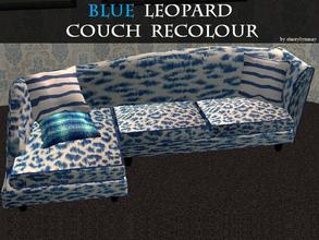 Sims 2 — Blue Leopard Couch Recolour by staceylynmay2 — Blue and white leopard print couch with 3 pillows. Thanks to