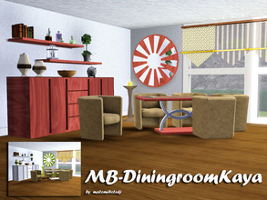 Sims 3 — MB-DiningroomKaya by matomibotaki — New diningroom with stylish details, 11 new meshes, all are recolorable and