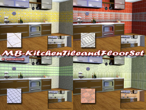 Sims 3 — MB-KitchenTileandFloorSet by matomibotaki — MB-KitchenTileandFloorSet, 4 kitchen tile walls, each with 2