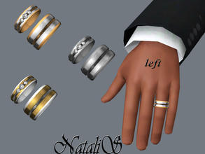 Sims 3 — Couple Carved Wedding Ring AM-EM left by Natalis — Men's Wedding Ring for Couple Carved Wedding Ring Set. Ring
