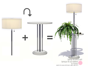 Sims 3 — Lamp To End Set by DOT — Lamp To End Set. Contemporary to Modern Lighting and Table Set. From Glass and Metal to