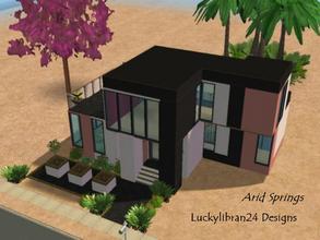 Sims 2 — Arid Springs by luckylibran242 — A small yet stylish flat roof house situated on the desert sands. Desert style