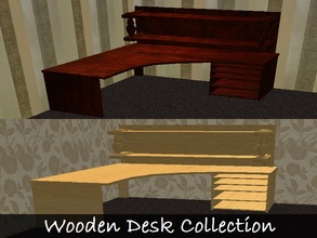Sims 2 — Wooden Desk Collection by staceylynmay2 — Wooden desk mesh and one recolour. Dark brown wood as mesh and light