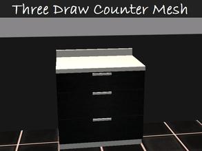 Sims 2 — Three Draw Counter Mesh by staceylynmay2 — black and white three door counter mesh