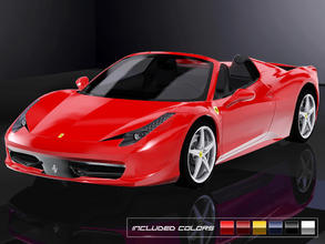 Sims 3 — 2013 Ferrari 458 Spider by Fresh-prince — Top down and fast speeds, this Ferrari 458 Spider offers a truly