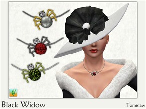Sims 3 — Necklace ~ Black Widow by Tomislaw — Necklace for Your Fem Simmies (Teen through Elder). Supported morphs. A