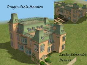 Sims 2 — Dragon Scale Mansion by luckylibran242 — An old fashioned medium size manner house with dragon scale roofing and